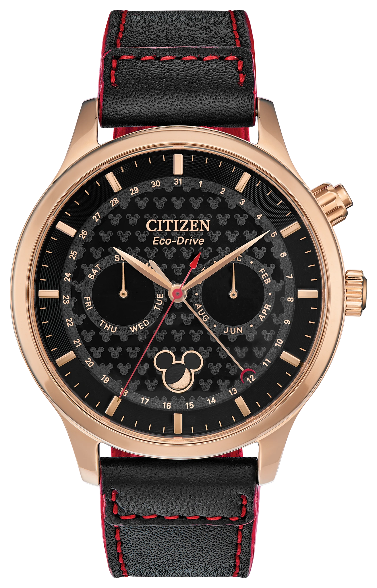 Mickey Mouse Black Dial Leather Strap AP1053-23W | CITIZEN